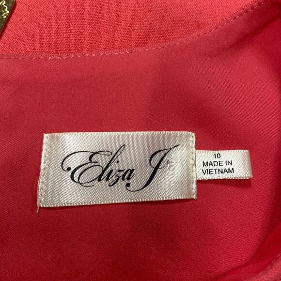 Eliza J Coral A-Line Sleeveless Scolloped Dress Size 10 - Picture 5 of 6